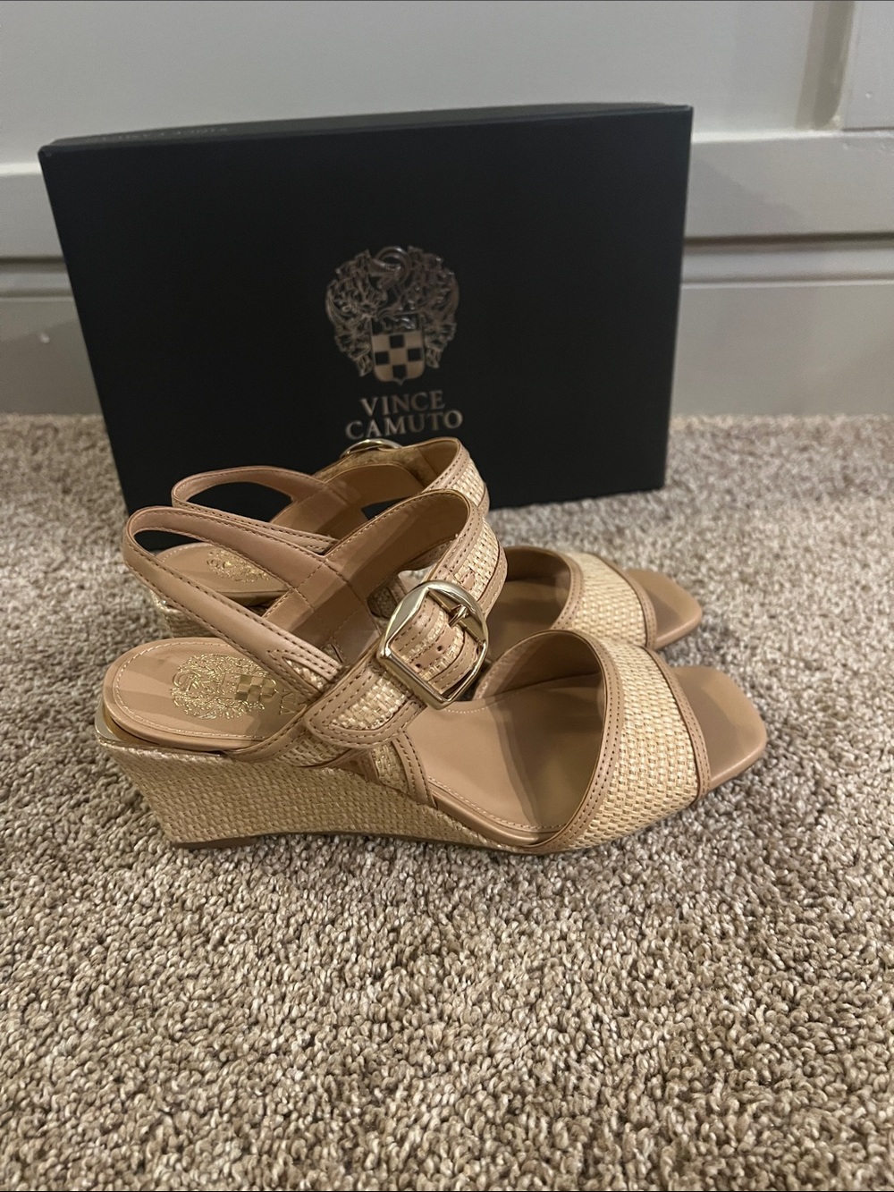 Vince Camuto Helcey Slingback Wedge in Natural - Picture 4 of 7
